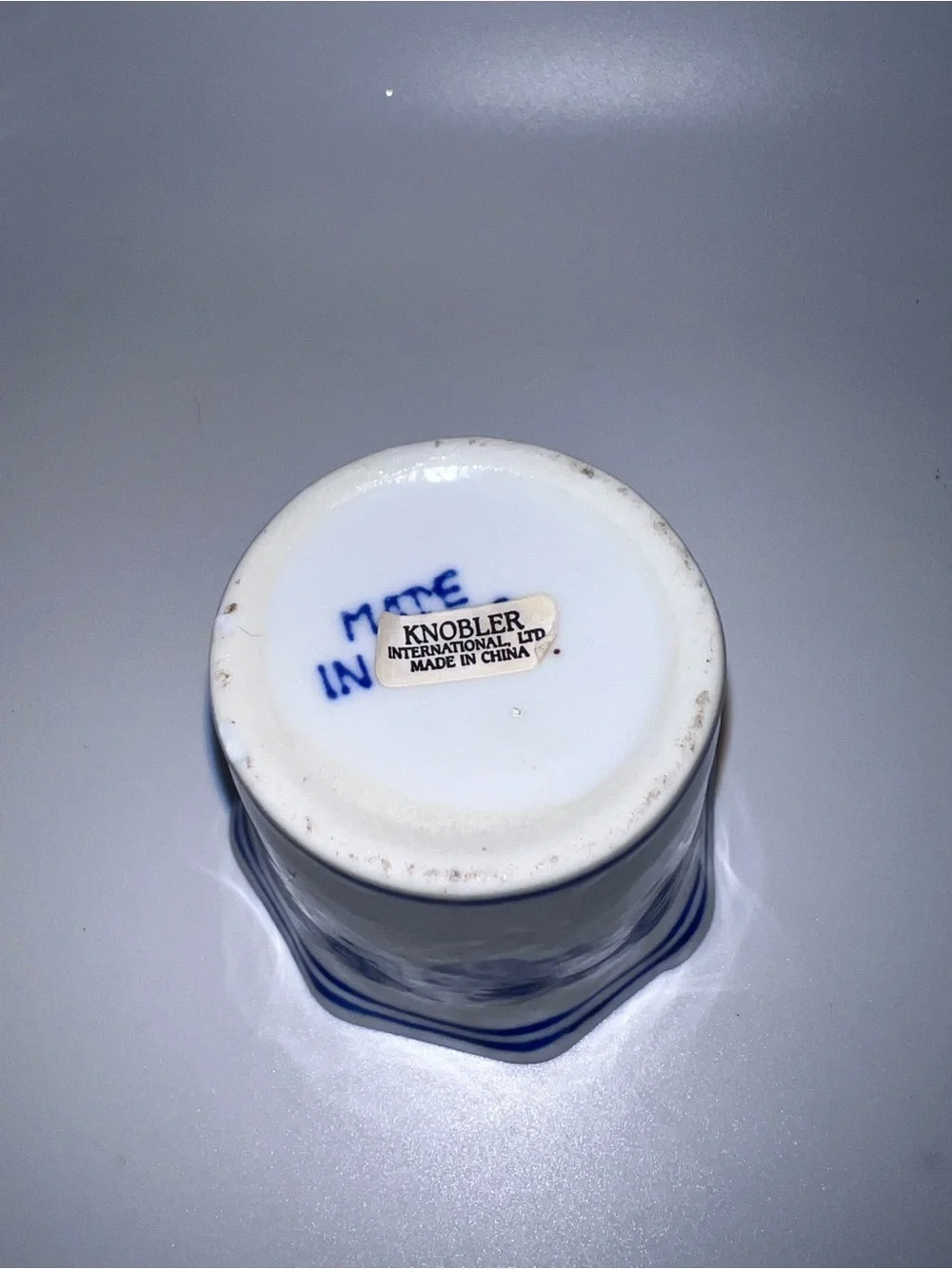 Blue and White votive holder by Knoblin Porcelain